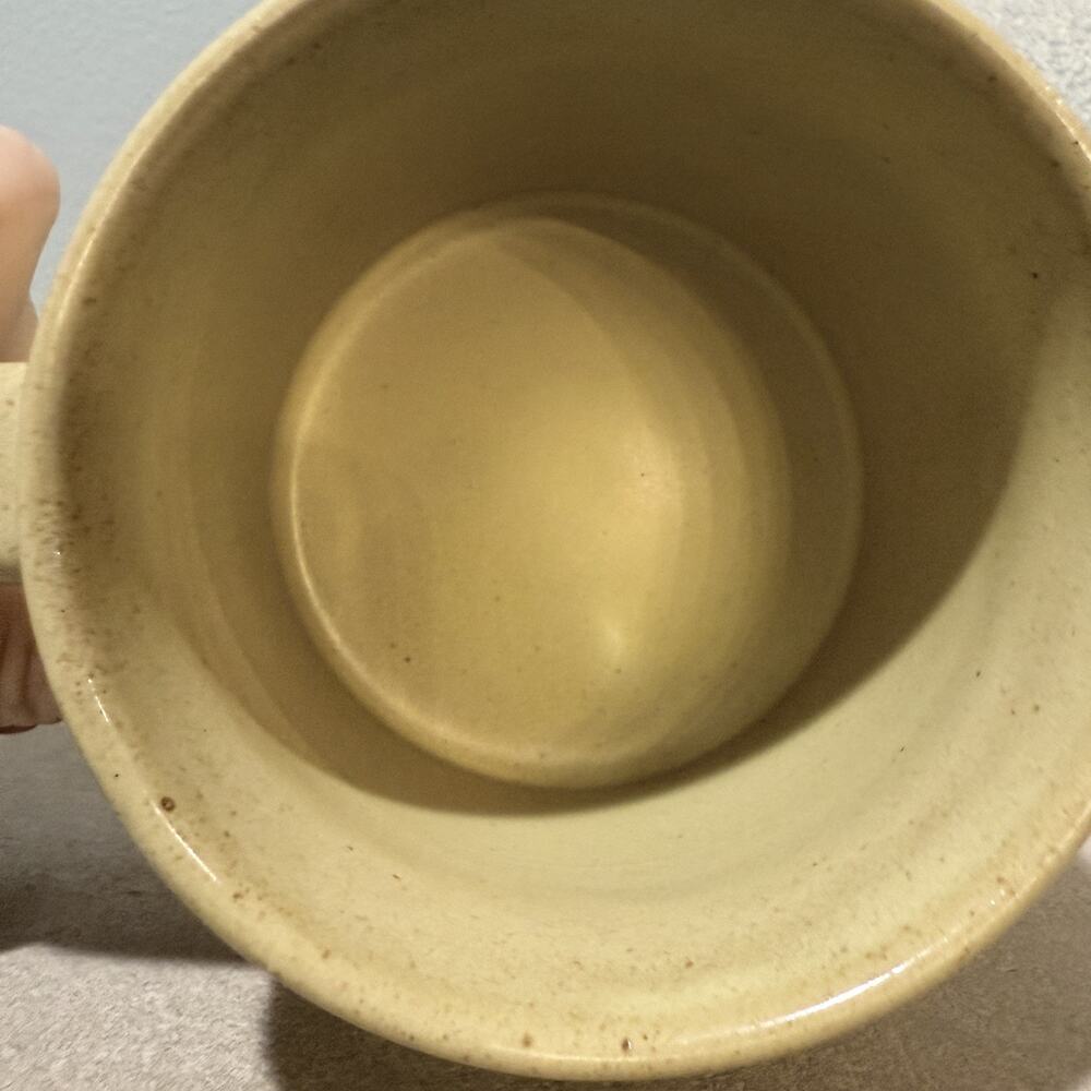 Set of 2 Hearth & Hand Magnolia Triple Stripe Coffee Tea Mug yellow EUC - Picture 6 of 13